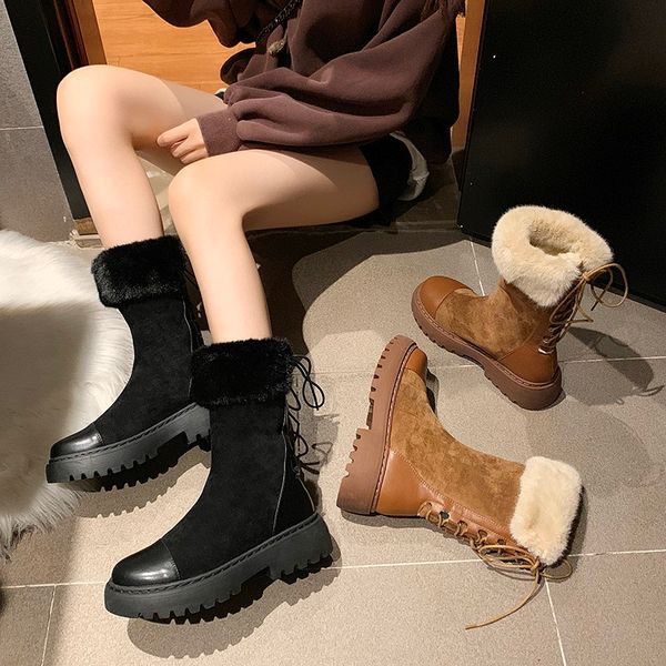 fashion womens boots plush warm work shoes mid-calf women flats casual boots comfort footwear new quality shoes, Black
fashion womens boots plush warm work shoes mid-calf women flats casual boots comfort footwear new quality shoes, Black