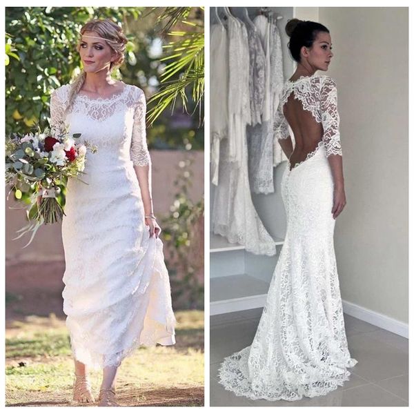 romantic lace applique a line wedding dress with court train chic wedding dress lace with 1/2 sleeve backless wedding dress, White
romantic lace applique a line wedding dress with court train chic wedding dress lace with 1/2 sleeve backless wedding dress, White
