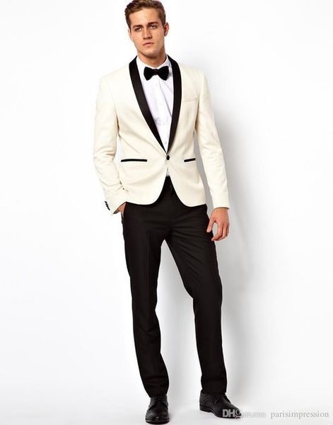 customized latest design ivory white coat + black pants men's new suit 2 piece set wedding new lang / man dress, White;black
customized latest design ivory white coat + black pants men's new suit 2 piece set wedding new lang / man dress, White;black