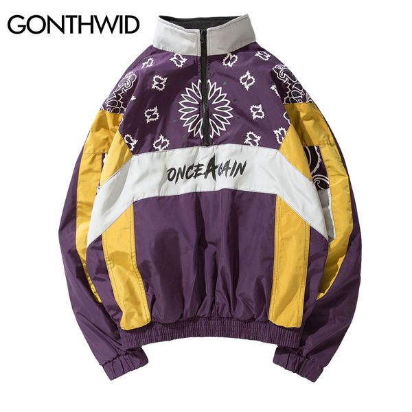 gonthwid cashew flowers printed color block patchwork pullover jackets 2019 spring autumn half zip windbreaker coats streetwear, Black;brown
gonthwid cashew flowers printed color block patchwork pullover jackets 2019 spring autumn half zip windbreaker coats streetwear, Black;brown