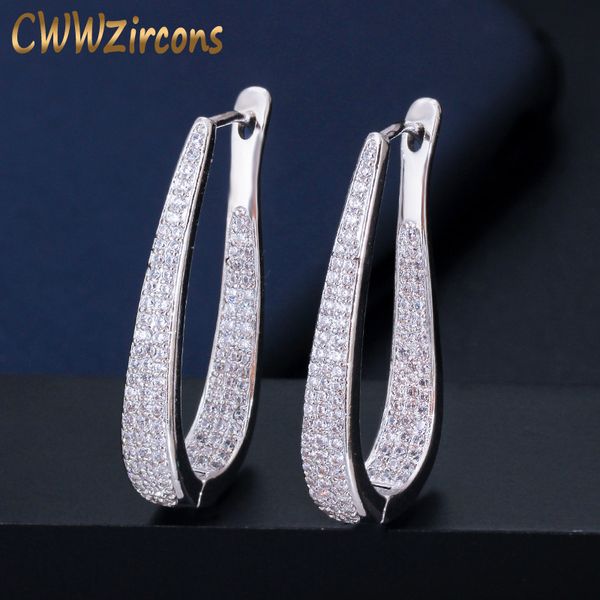 cwwzircons micro pave cubic zirconia stone white gold luxury big hoop earrings new fashion jewelry gift for women brincos cz593, Golden;silver
cwwzircons micro pave cubic zirconia stone white gold luxury big hoop earrings new fashion jewelry gift for women brincos cz593, Golden;silver