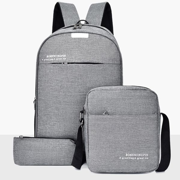 3 pcs sets lapbackpack business men's backpacks travel shoulder bag casual student school bag for teenager boys girls t200114
3 pcs sets lapbackpack business men's backpacks travel shoulder bag casual student school bag for teenager boys girls t200114