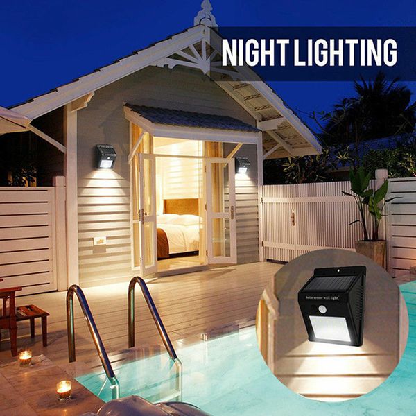30 led solar power light pir motion sensor solar garden lights outdoor waterproof energy saving wall yard lamps fashion