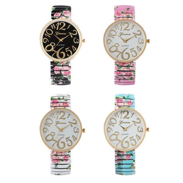 women quartz watch elastic printing band no buckle female watches casual arabic numerals clock ladies wristwatches, Slivery;brown
women quartz watch elastic printing band no buckle female watches casual arabic numerals clock ladies wristwatches, Slivery;brown