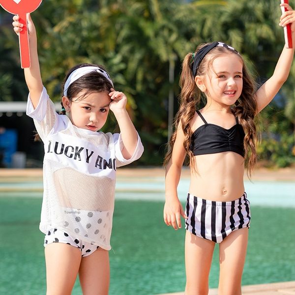 children's bikini girl's split bikini three-piece swimsuit women's middle and large children's swimsuit, White;black
children's bikini girl's split bikini three-piece swimsuit women's middle and large children's swimsuit, White;black