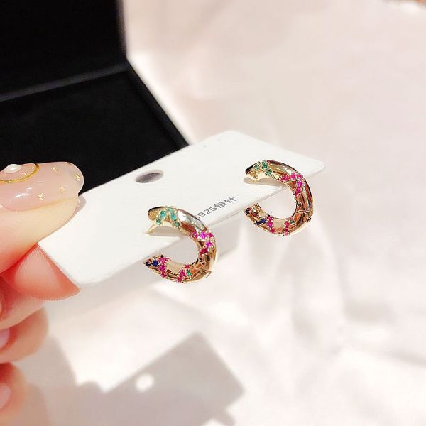colorful cross stripes small hoop earrings gold color cubic zircon stone women earrings jewelry, Golden;silver
colorful cross stripes small hoop earrings gold color cubic zircon stone women earrings jewelry, Golden;silver