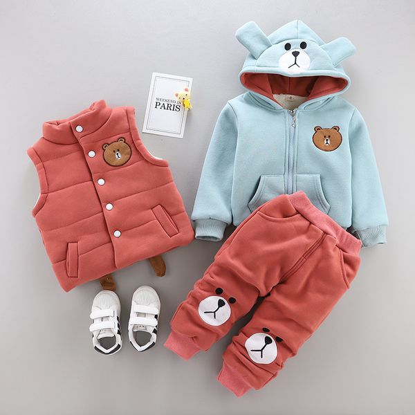 winter warm thicken toddler boy girl clothes 3pcs set 2019 cartoon embroidery hooded coats+vest+pants children outfits 12m-4t t200414, White
winter warm thicken toddler boy girl clothes 3pcs set 2019 cartoon embroidery hooded coats+vest+pants children outfits 12m-4t t200414, White