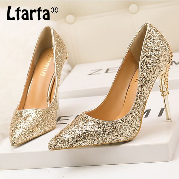 ltarta fashion nightclub women's shoes metal with stiletto high heel shallow mouth pointed sequin women single shoes zwm, Black
ltarta fashion nightclub women's shoes metal with stiletto high heel shallow mouth pointed sequin women single shoes zwm, Black
