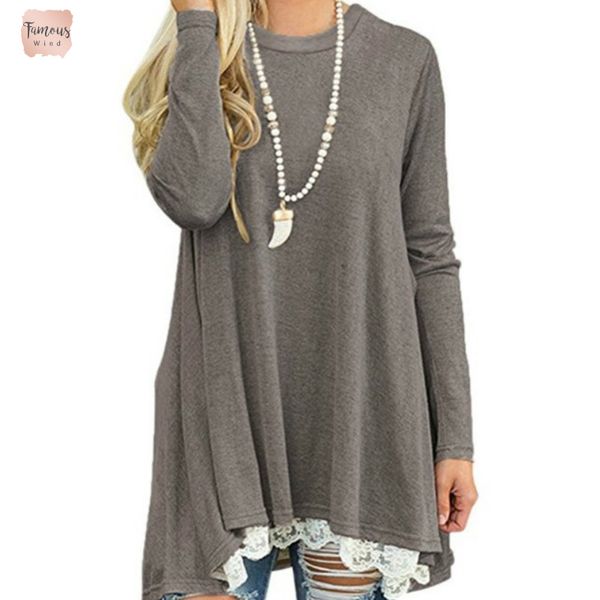 blouse autumn femme casual women blouses loose shirts lace shirt track jumper spirng tunic long blusas plus size gv184, White
blouse autumn femme casual women blouses loose shirts lace shirt track jumper spirng tunic long blusas plus size gv184, White