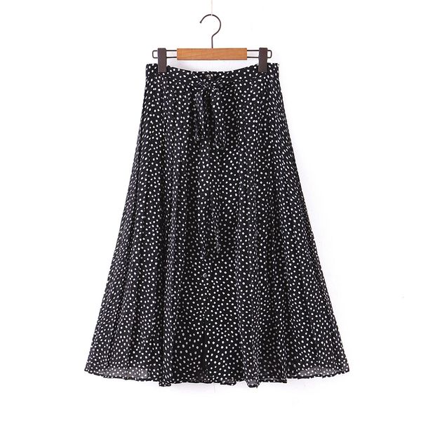 fashion high waist lace up bow chiffon skirts women casual dot printed black party vacation beach skirt xz2324
fashion high waist lace up bow chiffon skirts women casual dot printed black party vacation beach skirt xz2324