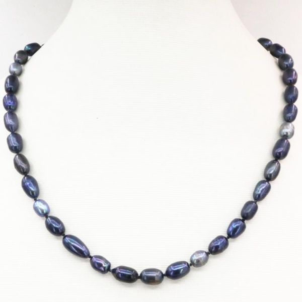 black and white pearl beads necklace for women natural 8-9mm rice shape freshwater pearls chain strand necklaces 18inch b3237, Silver
black and white pearl beads necklace for women natural 8-9mm rice shape freshwater pearls chain strand necklaces 18inch b3237, Silver