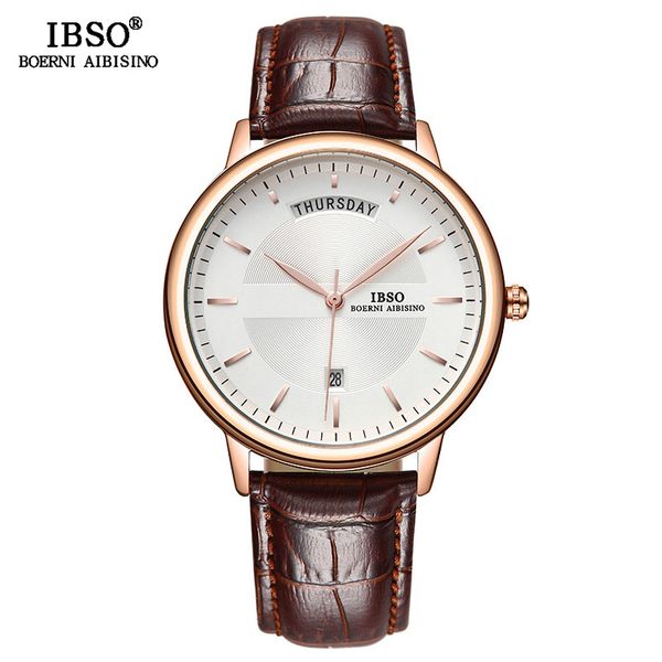 ibso mens watches genuine leather strap men wrist watch erkek kol saati 2019 male quartz watch #s3978g, Slivery;brown
ibso mens watches genuine leather strap men wrist watch erkek kol saati 2019 male quartz watch #s3978g, Slivery;brown