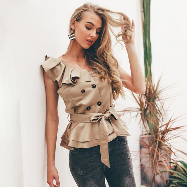 crop top женская мода tank top sexy одно плечо нерегулярное женщины топы лето пояса хаки шелковый blusas элегантный партии женский лифчики, White
crop top женская мода tank top sexy одно плечо нерегулярное женщины топы лето пояса хаки шелковый blusas элегантный партии женский лифчики, White