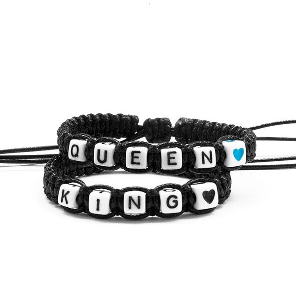 2pcs/pair cute couple bracelets king queen with black blue heart beads rope chains size adjustable lovers gifts charm bracelets, Golden;silver
2pcs/pair cute couple bracelets king queen with black blue heart beads rope chains size adjustable lovers gifts charm bracelets, Golden;silver