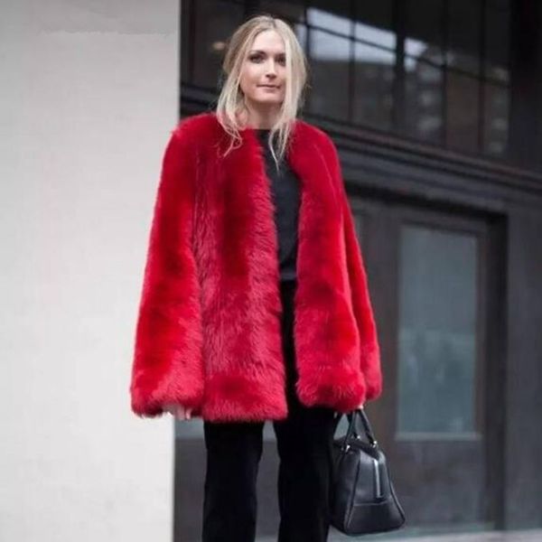 2018 women winter red v neck hairy shaggy faux fur jackets vintage long sleeve furry faux fur coat, Black
2018 women winter red v neck hairy shaggy faux fur jackets vintage long sleeve furry faux fur coat, Black