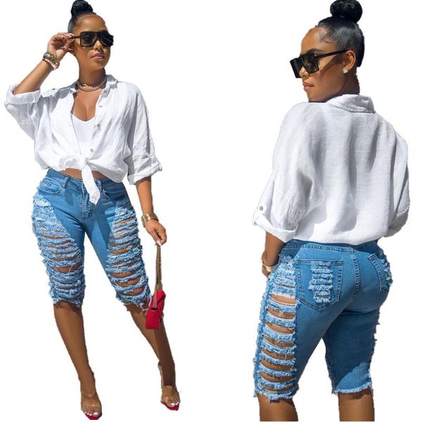 new arrivals women knee length jeans 2020 real picture stretchy denim holes straight skinny shorts high quality, Blue
new arrivals women knee length jeans 2020 real picture stretchy denim holes straight skinny shorts high quality, Blue