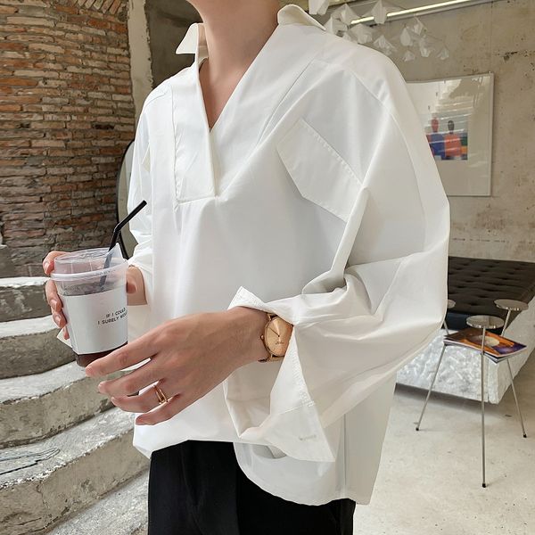 men long sleeve loose casual white shirts male women vintage fashion streetwear hip hop pullover shirt, White;black
men long sleeve loose casual white shirts male women vintage fashion streetwear hip hop pullover shirt, White;black
