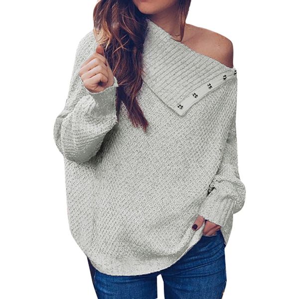 sweater women 2019 sweat women in women's pullover winter clothes one shoulder long sleeve button korean style pull, White;black
sweater women 2019 sweat women in women's pullover winter clothes one shoulder long sleeve button korean style pull, White;black