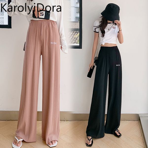 women's pants 2020 summer new ice silk wide-leg pants women's knitted high waist drape straight loose loose section, Black;white
women's pants 2020 summer new ice silk wide-leg pants women's knitted high waist drape straight loose loose section, Black;white