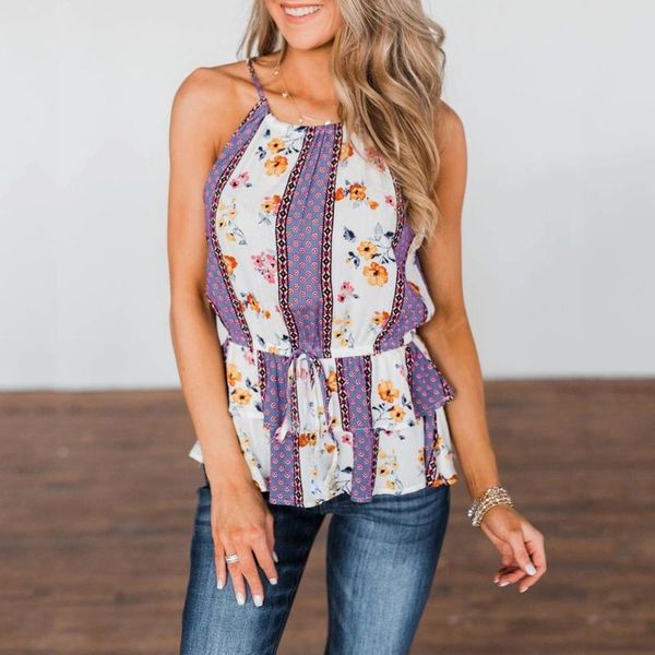 women fashion sleeveless halter neck tank boho floral print summer tank casual c streetwear haut femme 2020, White
women fashion sleeveless halter neck tank boho floral print summer tank casual c streetwear haut femme 2020, White