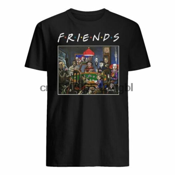 friends tv show slashers playing poker mens shirt parody famous horror movie, White;black
friends tv show slashers playing poker mens shirt parody famous horror movie, White;black