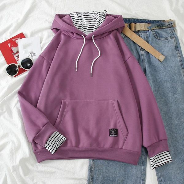 ladies fluffy sweatshirts womens fake two piece stripe hoodies autumn girls print long sleeve hat tunic clothes kpop blouse, Black
ladies fluffy sweatshirts womens fake two piece stripe hoodies autumn girls print long sleeve hat tunic clothes kpop blouse, Black