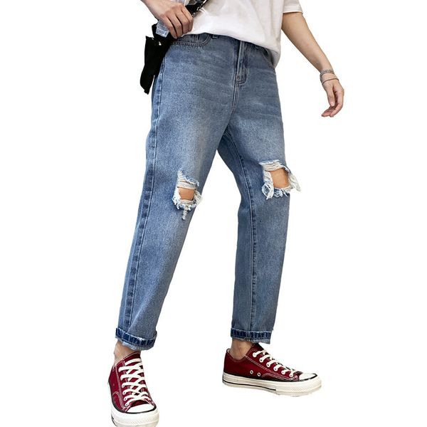 fashion streetwear men's jeans vintage blue color broken punk pants homme hip hop jeans men size skinny destroyed ripped
fashion streetwear men's jeans vintage blue color broken punk pants homme hip hop jeans men size skinny destroyed ripped