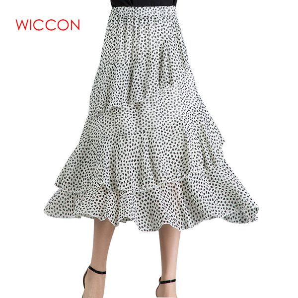 2019 summer female new chiffon dot print irregular cake skirts fashion high waist elastic slim women skirts, Black
2019 summer female new chiffon dot print irregular cake skirts fashion high waist elastic slim women skirts, Black