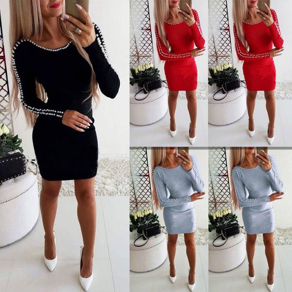 women spring long sleeve o-neck slim fit knitted sweater dresses ladies autumn bodycon solid mini dress, Black;gray
women spring long sleeve o-neck slim fit knitted sweater dresses ladies autumn bodycon solid mini dress, Black;gray
