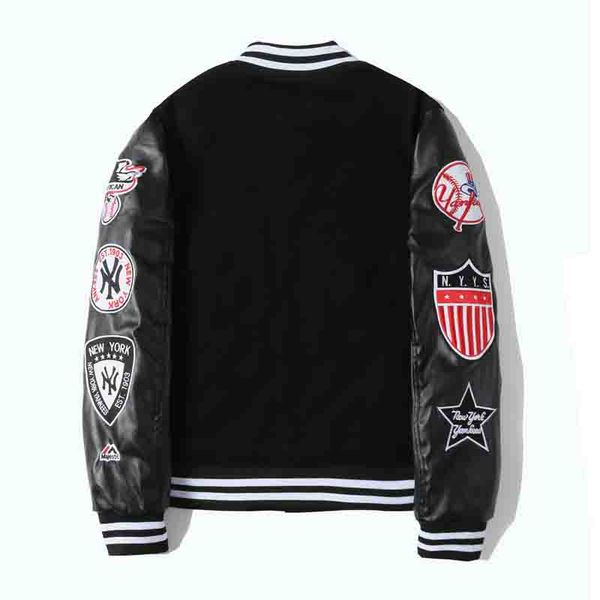 ny classic tide brand jacket mens designer jacket luxury pilot jacket street jackets fashion couple coat baseball uniform cotton jackets, Black;brown