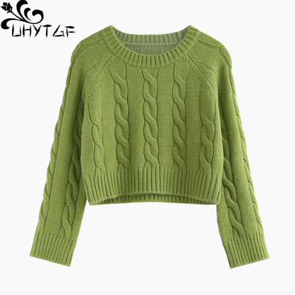 uhytgf autumn knitted sweater women pullover casual short female coarse lines twist warm elegant female sweater 759, White;black
uhytgf autumn knitted sweater women pullover casual short female coarse lines twist warm elegant female sweater 759, White;black