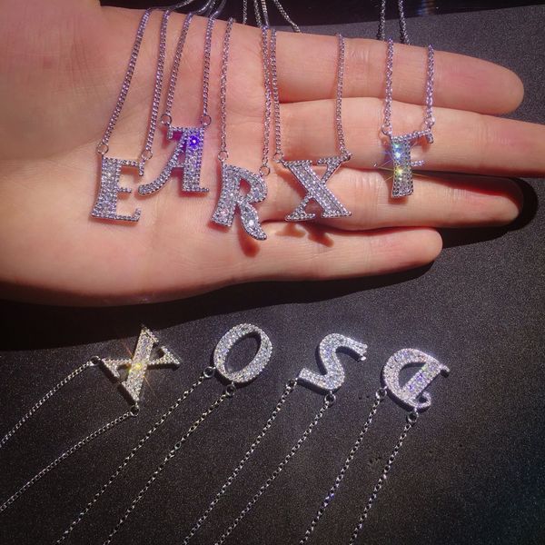 26 letter necklace zircon crystal shinny sparking initial letter name pendant necklaces for women statement jewelry love gift, Silver
26 letter necklace zircon crystal shinny sparking initial letter name pendant necklaces for women statement jewelry love gift, Silver