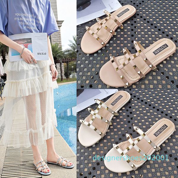 fashion luxury designer women designer sandals rivet brand flat slippers sandal girl shoes platform slides lady flip flops studded d01, Black
fashion luxury designer women designer sandals rivet brand flat slippers sandal girl shoes platform slides lady flip flops studded d01, Black