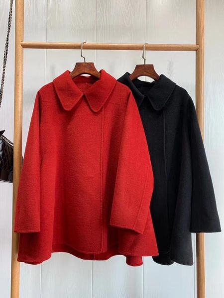 wool cashmere women's wool & blends generous loose thin young solid double-sided cloak coats, Black
wool cashmere women's wool & blends generous loose thin young solid double-sided cloak coats, Black