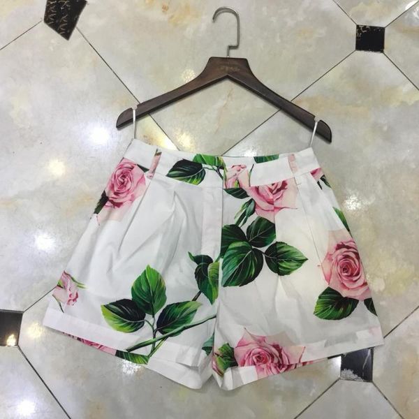 summer designer vocation shorts women's white rose floral printed casual beach holiday cotton shorts, White;black
summer designer vocation shorts women's white rose floral printed casual beach holiday cotton shorts, White;black