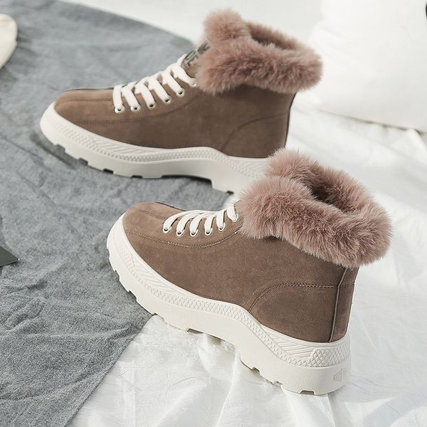 women snow boots flat lace up winter plus size platform ladies warm shoes flock fur women's suede ankle boots female c12-16, Black
women snow boots flat lace up winter plus size platform ladies warm shoes flock fur women's suede ankle boots female c12-16, Black