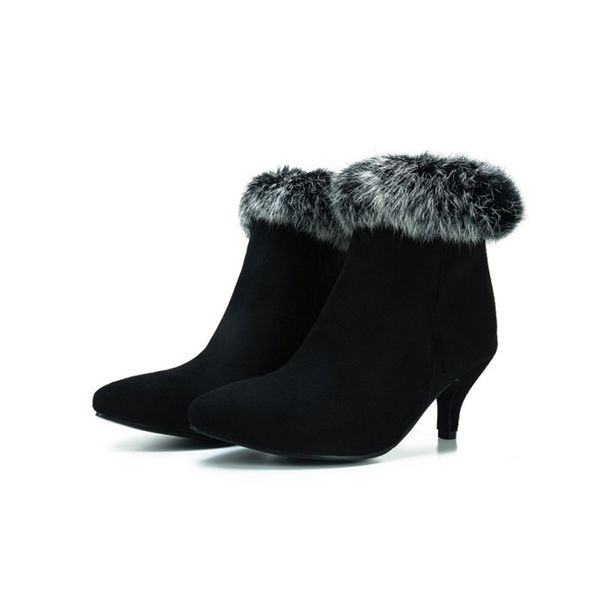 busy girl size 33-48 winter high heels women ankle boot pointed toe flock footwear fur female boots zip shoes women 2020 new, Black
busy girl size 33-48 winter high heels women ankle boot pointed toe flock footwear fur female boots zip shoes women 2020 new, Black