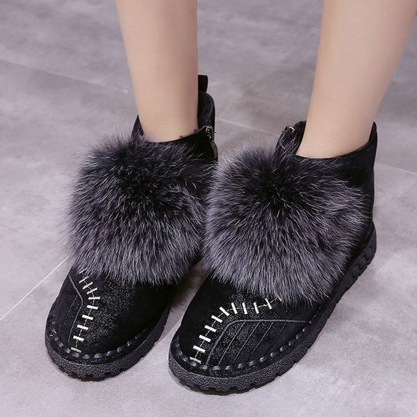 size 35-51 nice new ankle snow boots comfortable women winter big fur ball shoes woman flat heels female leisure zipper boot, Black
size 35-51 nice new ankle snow boots comfortable women winter big fur ball shoes woman flat heels female leisure zipper boot, Black