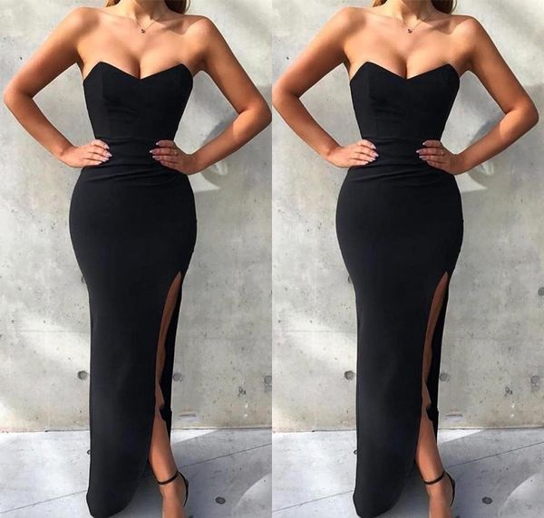 black mermaid evening dresses backless sweetheart neckline side slit floor length holiday party dress clebrity formal wear, Black;red
black mermaid evening dresses backless sweetheart neckline side slit floor length holiday party dress clebrity formal wear, Black;red