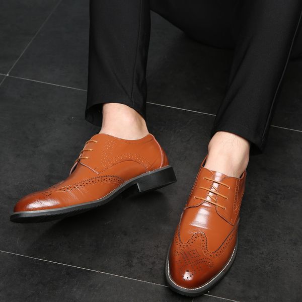 sharpclaw classic bullock carving dress men shoes business wedding party social shoes men lace-up retro style brogues derbys, Black
sharpclaw classic bullock carving dress men shoes business wedding party social shoes men lace-up retro style brogues derbys, Black