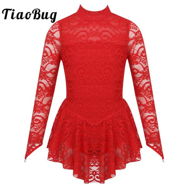 stage wear tiaobug kids girls long sleeves floral lace gymnastics leotard ballet figure skating dress dance performance costume, Black;red
stage wear tiaobug kids girls long sleeves floral lace gymnastics leotard ballet figure skating dress dance performance costume, Black;red