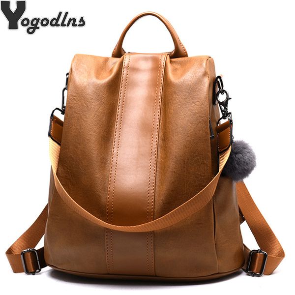 quality leather anti-thief women backpack large capacity hair ball school bag for teenager girls male travel bags
quality leather anti-thief women backpack large capacity hair ball school bag for teenager girls male travel bags