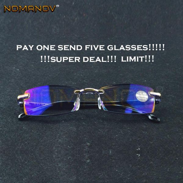5 pieces tr90 ultra light frame anti-fatigue coating rimless reading glasses +0.75 +1 +1.25 +1.5 +1.75 +2 to +4, White;black
5 pieces tr90 ultra light frame anti-fatigue coating rimless reading glasses +0.75 +1 +1.25 +1.5 +1.75 +2 to +4, White;black