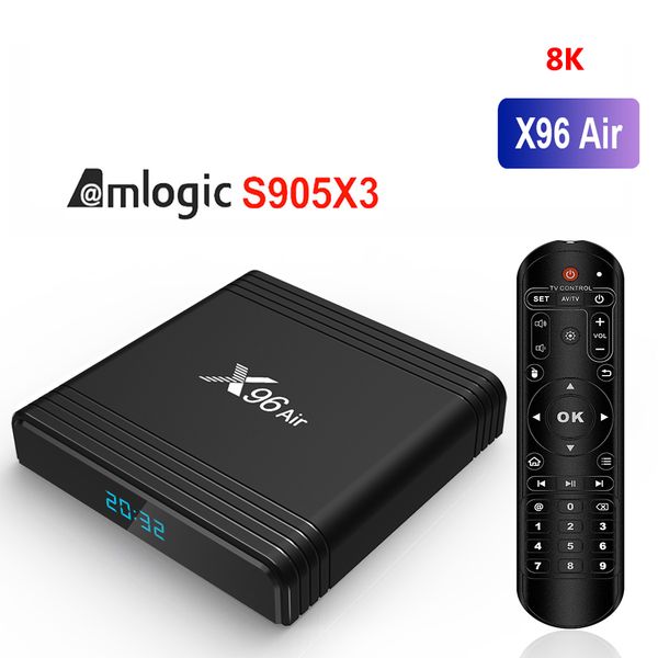 x96 air 8k android 9.0 smart tv box 4gb 64gb quad core dual wifi set box