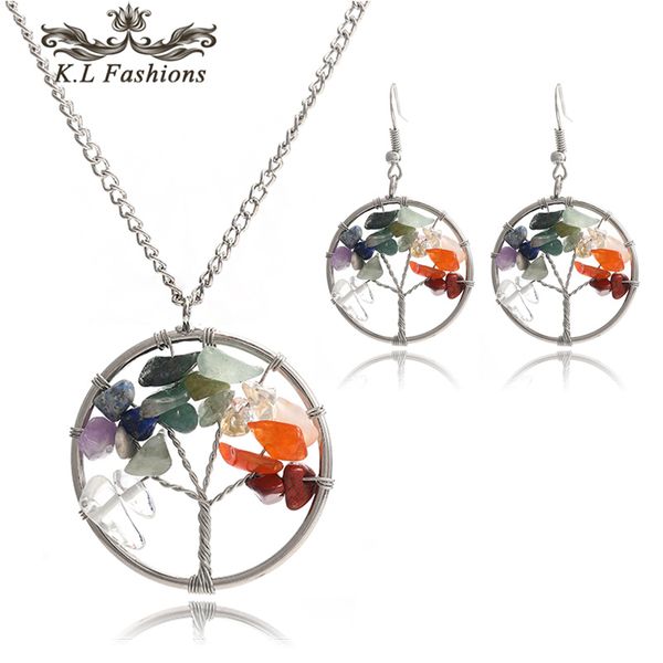 jewelry set tree of life necklace 7 chakra natural stone bead pendant sweater necklace earring set for women girl fashion gift, Silver
jewelry set tree of life necklace 7 chakra natural stone bead pendant sweater necklace earring set for women girl fashion gift, Silver