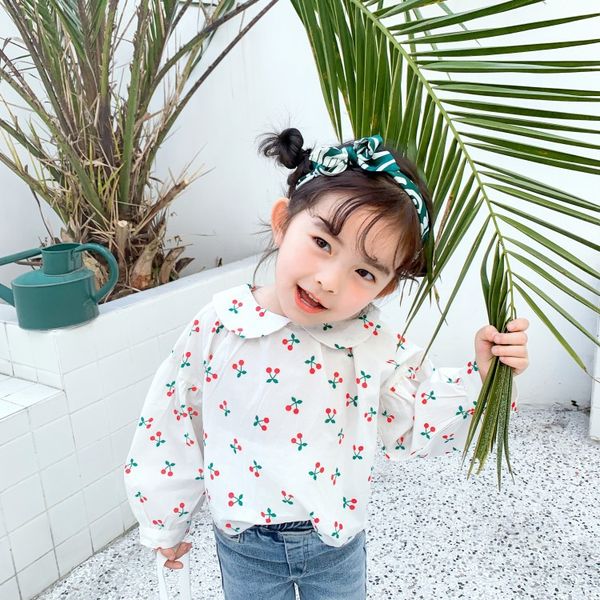 2020 spring new style girls korean-style ruffled collar girl's shirt baby girl's sweet cherry print shirt solid color shirt, White
2020 spring new style girls korean-style ruffled collar girl's shirt baby girl's sweet cherry print shirt solid color shirt, White