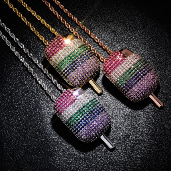 ice cream popsicle personality pendant full zirconium shi caishai hip-hop necklace golden australian ornaments, Silver
ice cream popsicle personality pendant full zirconium shi caishai hip-hop necklace golden australian ornaments, Silver
