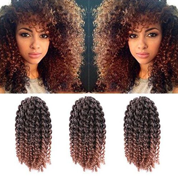 3pcs/pack 10'' afro kinky twist hair crochet braids ombre braiding hair synthetic marlybob curly crochet hair pieces (t1b/30, Black
3pcs/pack 10'' afro kinky twist hair crochet braids ombre braiding hair synthetic marlybob curly crochet hair pieces (t1b/30, Black