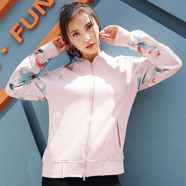 women casual print patchwork long sleeve autumn/spring regular zip loose jackets sport pink coat patchwork, Black;red 
women casual print patchwork long sleeve autumn/spring regular zip loose jackets sport pink coat patchwork, Black;red