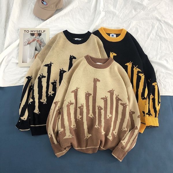 winter new sweater men fashion warm contrast color casual o-neck knit pullover man streetwear wild loose sweater male clothes, White;black
winter new sweater men fashion warm contrast color casual o-neck knit pullover man streetwear wild loose sweater male clothes, White;black